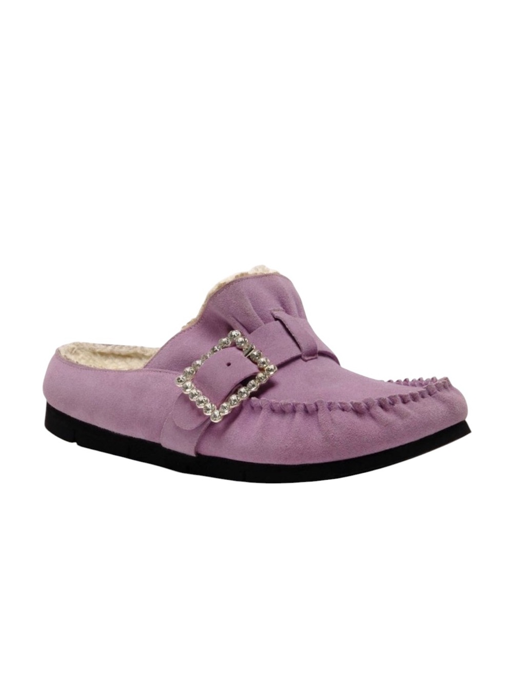 Free People After Riding Mules Lavender Suede Shearling Size 8 - Picture 9 of 9